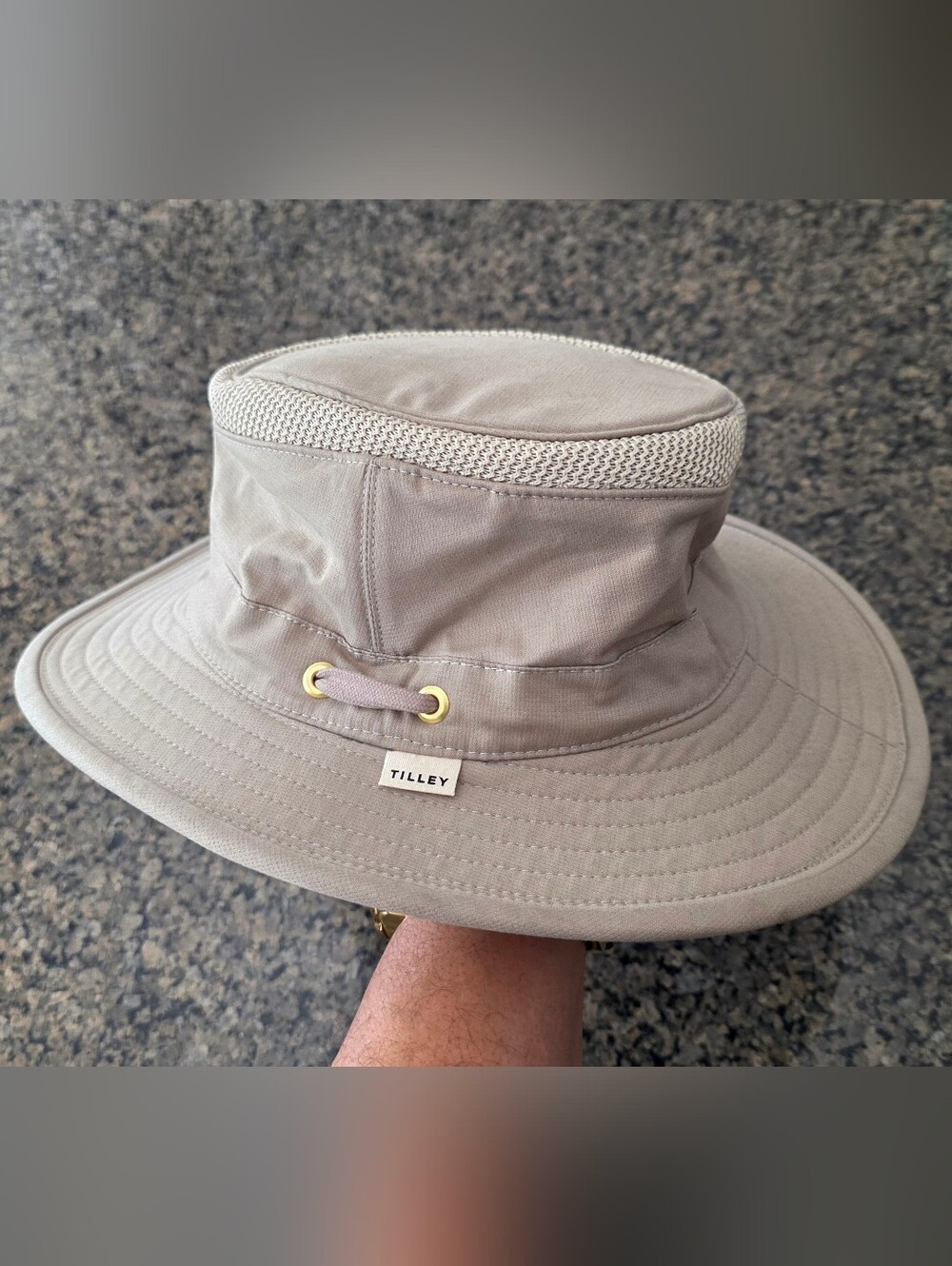Tilley Airflo Organic T5 MO Adventure Hat Unisex Sz 7 1/8 Made In Canada Khaki